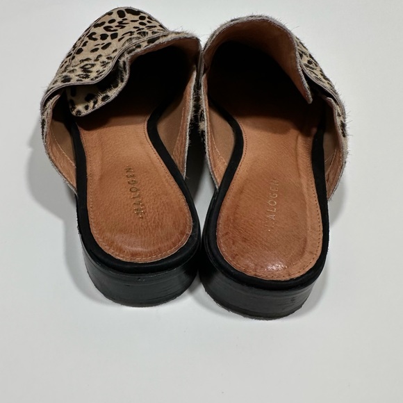 Halogen Leopard Print Genuine Calf Hair Mules Size 8M - Picture 5 of 6